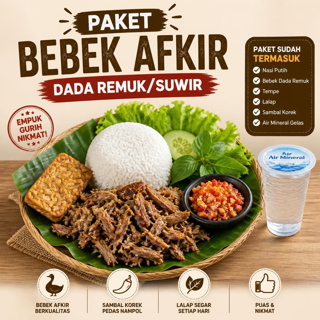 Paket Bebek Afkir Dada Remuk Suwir